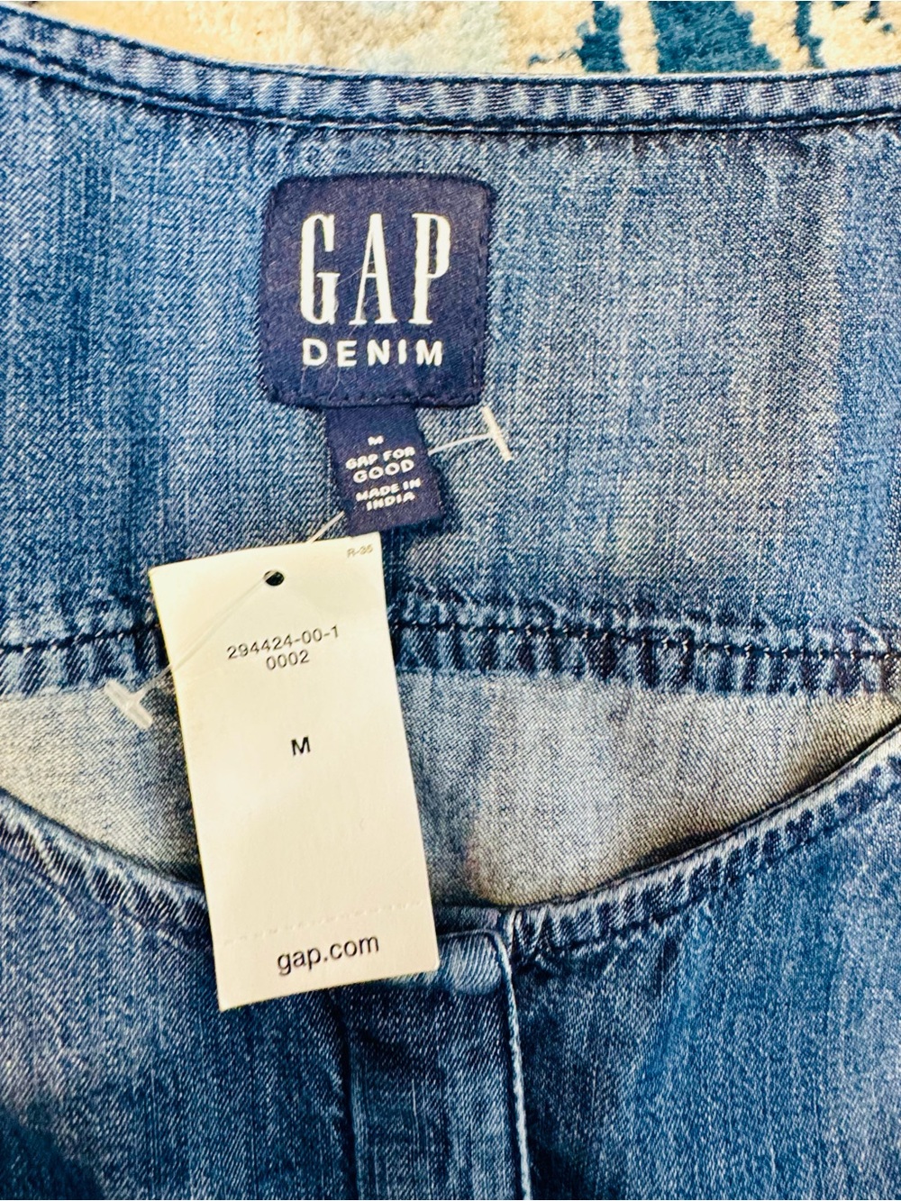 GAP Denim | Peplum Tank Top Medium Chambray Sleeveless Top - Picture 12 of 13